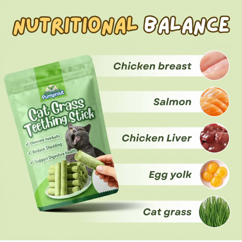 PurrSprout™ Natural Cat Grass Chew Sticks